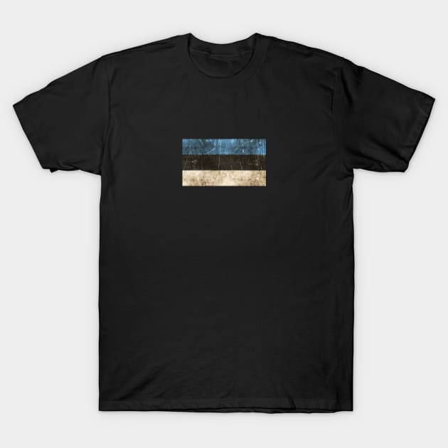 Vintage Aged and Scratched Estonian Flag T-Shirt by jeffbartels